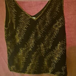 J Kara Black with Gold embellishment  in gold Top